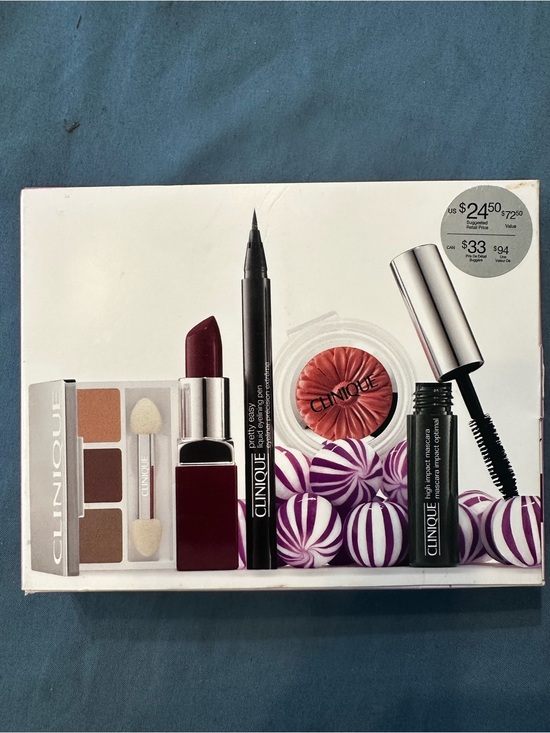 Clinique Other - Clinique Women's Makeup Set - Plum Lipstick, Black Eyeliner & Peach Cheek